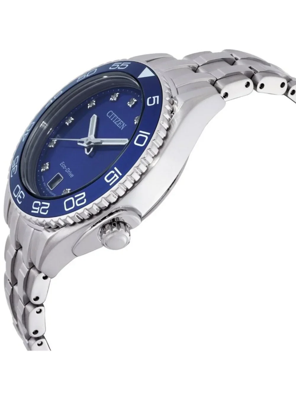 NWT Citizen Carson Eco-Drive Diamond Blue Dial Ladies Watch